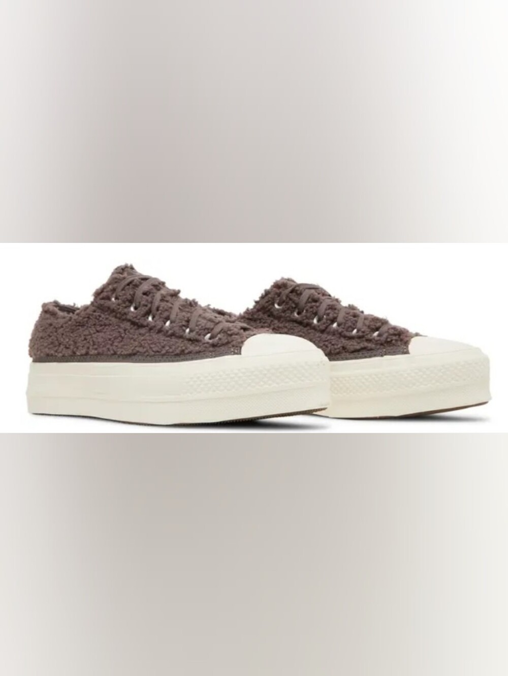 Converse All Star Platform Low 'Cozy Sherpa - Violet Ore' Sneakers Size 7